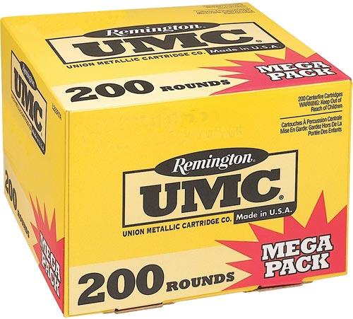Remington UMC Rifle Ammunition Mega Pack L223R7A, 223 Remington, Jacketed Hollow Point (JHP), 45 GR, 3550 fps, 200 Rd/b
