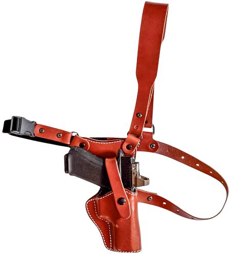 1791 Gunleather Pathfinder Chest Holster, Classic Brown, Right Hand, Glock 17 (PFC-2.1-CBR-R)