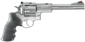 Ruger Super Redhawk Double- Action Revolver 5501, 44 Remington Mag, 7 1/2 in, Rubber Grip, Satin Stainless Finish, 6 Rd