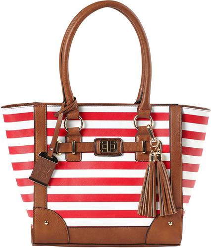 Bulldog Cherry Stripe Leather Purse w/Holster BDP051, Fits Small Pistols & Revolvers, Right Hand