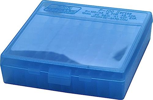 MTM P100924 100 Round 9MM-380 Blue Pistol Ammo Box
