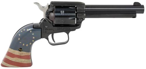 Heritage Rough Rider Revolver RR22B4HBR, 22 LR, 4.75", US Flag Polymer Grips, Black Oxide Finish, 6 Rds