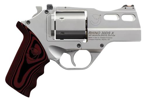 Chiappa Rhino Revolver 340308, 357 Mag, 3", Black/Red G10 Grip, Matte Stainless Finish, 6 Rd