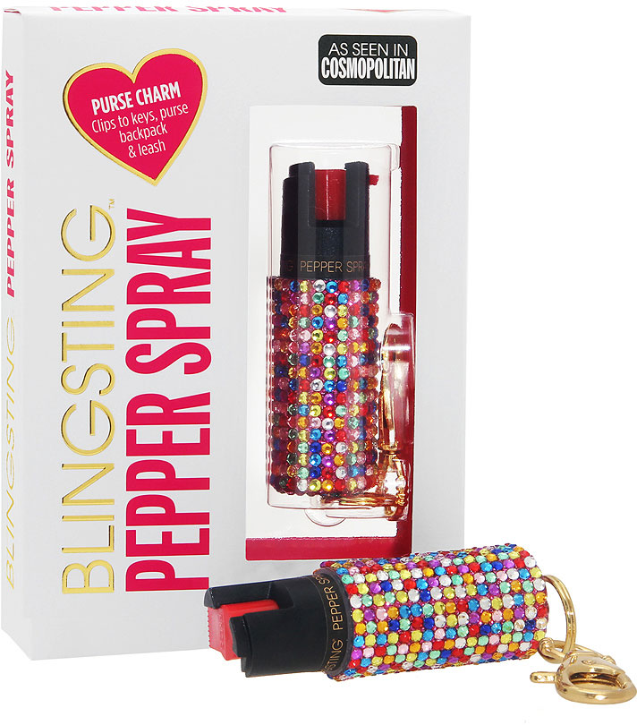 PS Products Blingsting Keychain Pepper Spray BS2CONG, Confetti w/Gold Chain