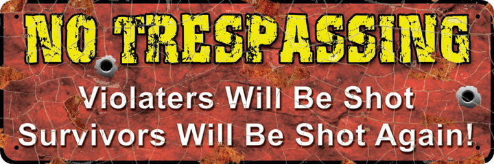 Rivers Edge Products No Trespassing Tin Sign (1406)
