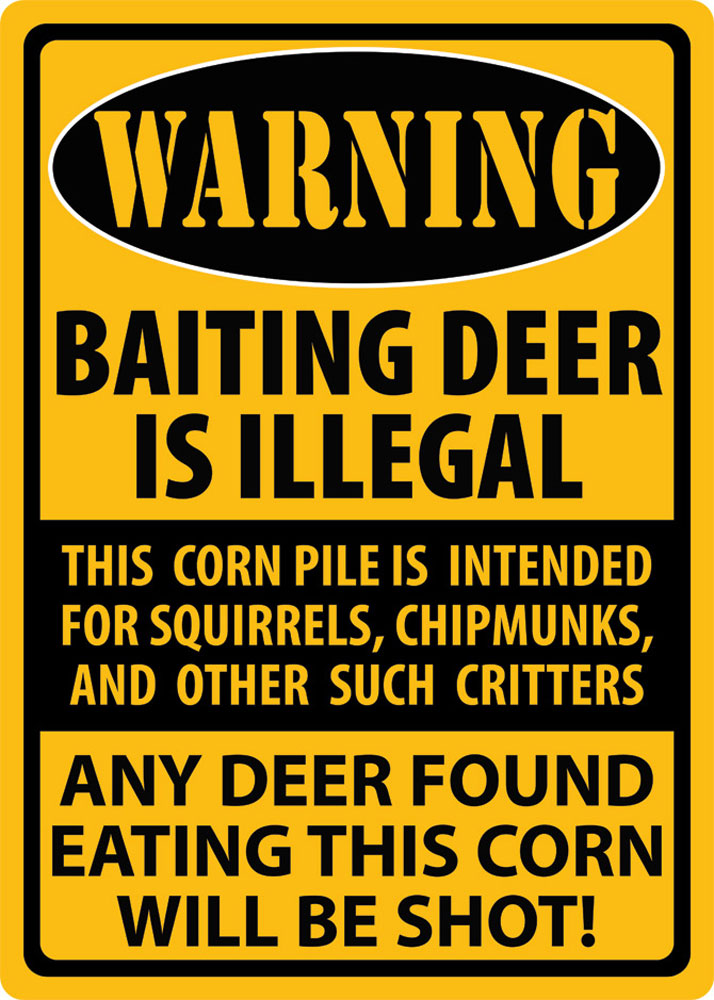 Rivers Edge Products Warning Baiting Deer Tin Sign (1488)
