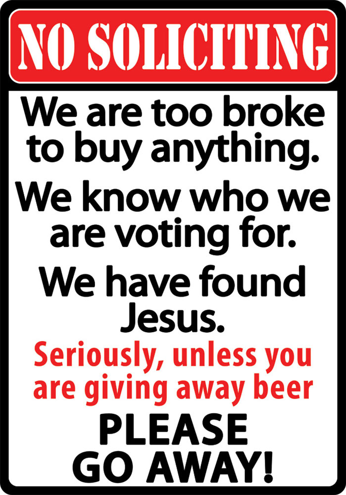Rivers Edge Products No Soliciting Tin Sign (1494)