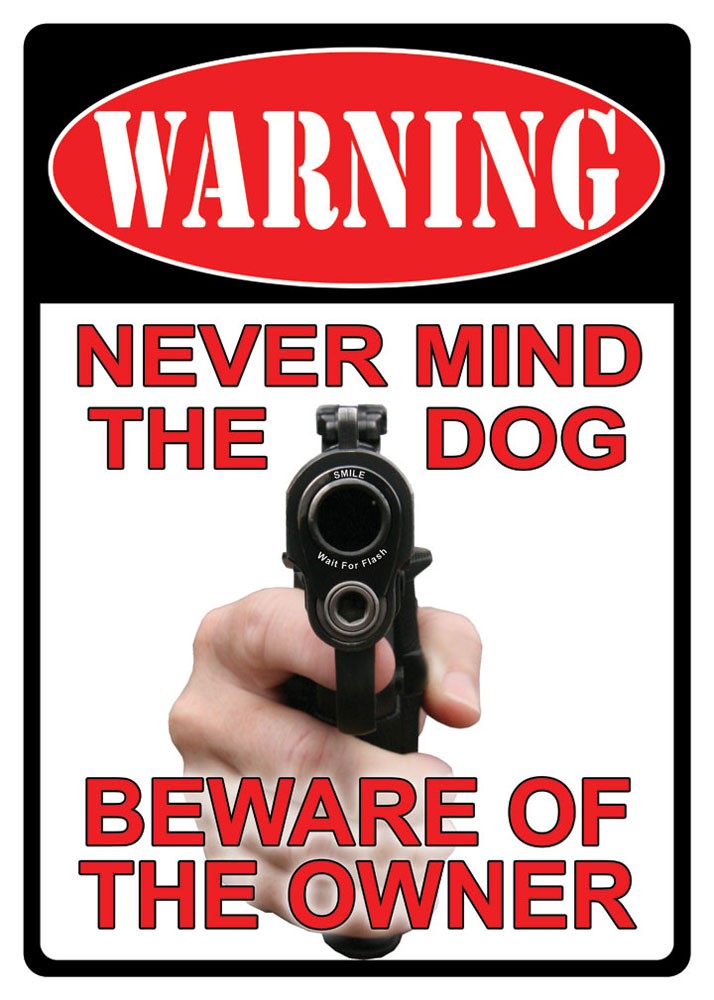 Rivers Edge Products Warning/NeverMind Dog Tin Sign (1504)