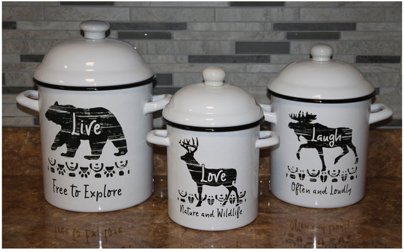 Rivers Edge Products Porcelain Enamel Canister Set (2103)