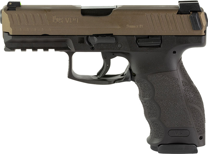 Heckler & Koch VP9 Pistol 81000798, 9mm, 4.09", Interchangeable Grips, Midnight Bronze Finish, 17 Rds