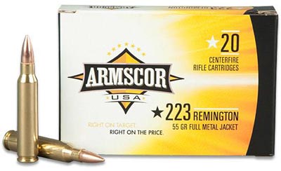 Armscor Rifle Ammunition AC223-2N, 223 Remington, Soft Point, 55 GR, 20 Rd/bx