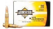 Armscor Rifle Ammunition AC223-4N, 223 Remington, Soft Point, 62 GR, 20 Rd/bx