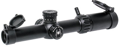 Black Spiderl BSO1 Rifle Scope BSO14X24, 1-4x, 24mm, 30mm Tube Dia, Black, Illuminated Mil Reticle