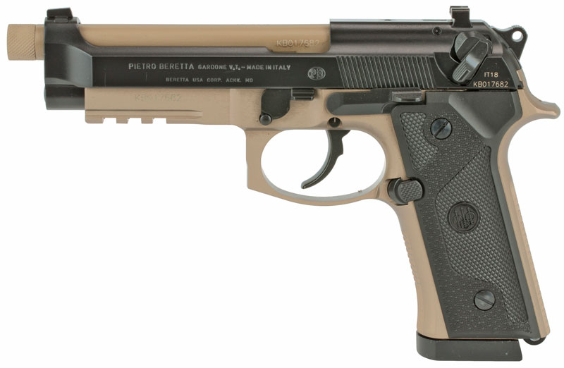 Beretta M9A3 FS Semi-Auto Pistol J92M9A3M4, 9mm, 5.2" Threaded, Flat Dark Earth/Black Finish, 17 Rds