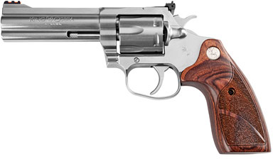 Colt King Cobra Target Revolver KCOBRASB4TS, 357 Magnum, 4.25", Wood Grips, Stainless Steel Finish, 6 Rds