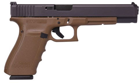 Glock 40 Gen4 Modular Optic System Pistol PG4030103MOSGF, 10mm, 6", FDE Polymer Grips, Black Finish, 15 Rds