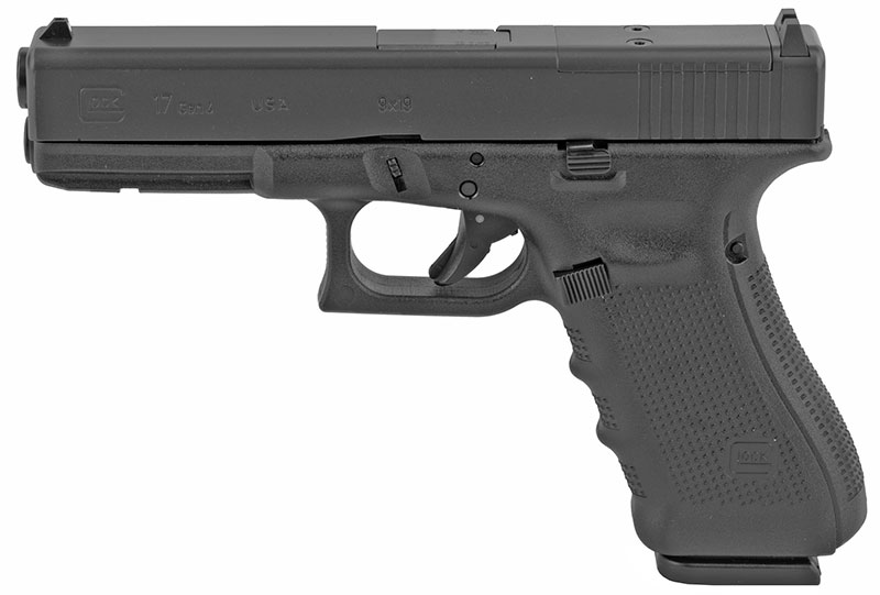 Glock 17 Gen4 Modular Optic System Pistol uG1750203MOS, 9mm, 4.49 in, Polymer Grip, Black Finish, 17 Rd, Fixed Sights, Made in USA
