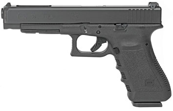 Glock 34 Pistol UI3430103, 9mm, 5.32 in, Polymer Grip, Black Finish, Adjustable Sights, 17 Rd, Made in USA