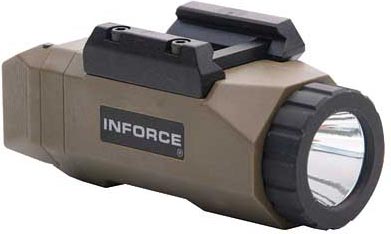 Inforce Auto Pistol Light White LED Weaponlight, 200 Lumens, Flat Dark Earth (INF-APL-F-W)