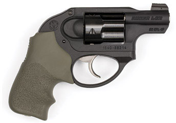 Ruger LCR Lightweight Compact Revolver 5428, 38 Special, 1.875 in, Green Hogue Grip, Matte Black Finish, 5 Rd