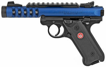 Ruger Mark IV Lite Rimfire Pistol 43936, 22 LR, 4.4" Threaded, Black Polymer Grip, Blue Anodized Finish, 10 Rd