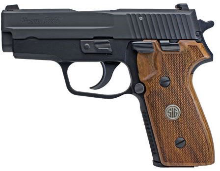 Sig P225 Pistol 225A9BSSCLW, 9mm, 3.6", Wood Grip, Black Finish, Night Sights, 8 Rd