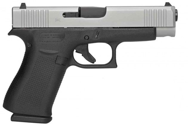 Glock 48 Pistol UA485SL201, 9mm, 4.01", Black Synthetic Grips, Stainless Finish, 10 Rds, Made in USA