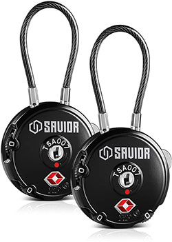 Savior Equipment 3-Digit Cable Lock, 2 Pack, Black (LK-ROUND-BK-DUAL)