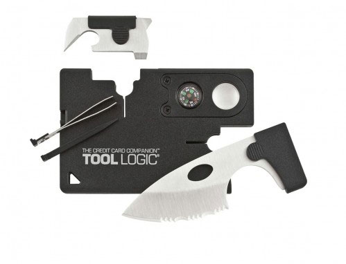 SOG Credit Card Companion w/Serrated 2" Steel Blade, Lens/Compass (CC1SB)