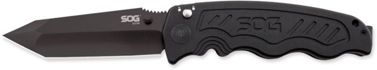 SOG Zoom Black Tanto Blade Folding Knife w/Aluminum Handle (ZM1014)
