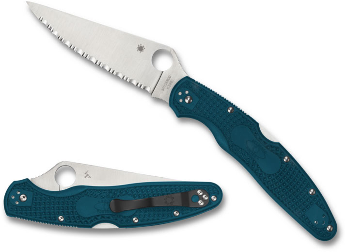 Spyderco Police 4 Folding Knife, Full-Flat Ground Blade (C07KP4K390)