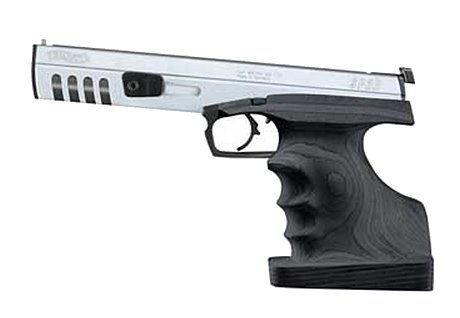 Walther SP22 Sport Semi-Autom Pistol WAP22204, 22 Long Rifle, 6 in, Wood Grip, Bi-tone, Black & Stainless Finish, 10 Rd