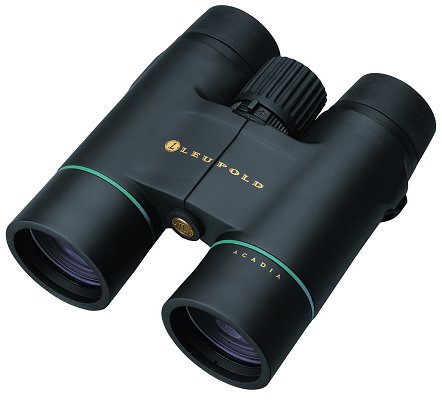 Leupold Acadia Green Ring Binoculars 64700, 8x, 42mm, Roof Prism, Matte Black