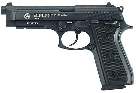 Taurus PT-100 Large Frame Pistol 1100051, 40 S&W, 5", Checkered Rubber Grip, Blue Finish, 10 Rd, Fixed Sights