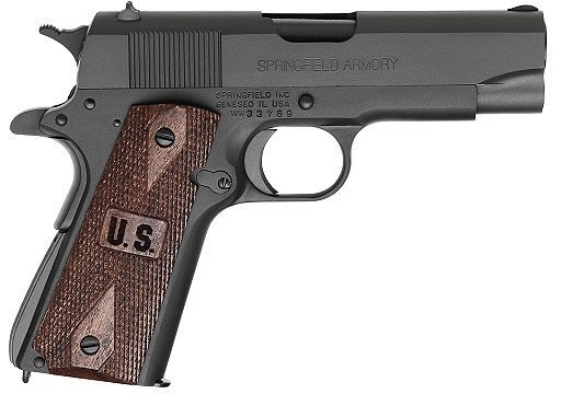 Springfield GI Champ Semi-Auto Pistol PW9143LP, 45 ACP, 4 in Bull, Black Hardwood Grip, Parkerized Finish, 7 Rd