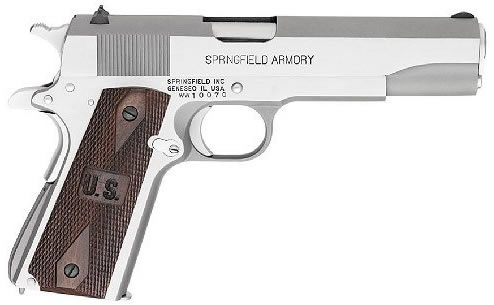 Springfield GI Pistol PW9151LP, 45 ACP, 5", Double Diamond Walnut Grip, Stainless Finish, 7 Rd