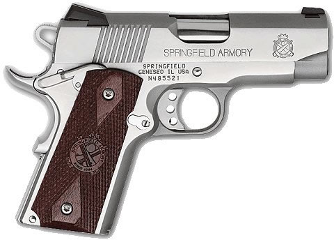 Springfield Ultra Compact Pistol PX9161LP, 45 ACP, 3.5 in Bull, Cocobolo Wood Grip, Stainless Finish, Tritium Night Sights, 6 Rd