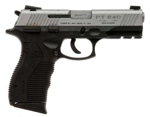 Taurus 840 Semi-Auto Pistol 1840049, 40 S&W, 4 in, Black Synthetic Grip, Stainless Finish, 15 Rd