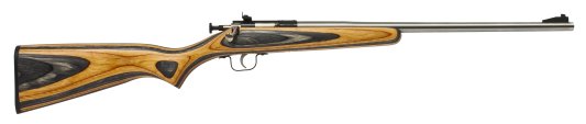 Crickett Single Shot Bolt Action Rifle 232, 22 Long Rifle, 16.125 in, Black/Orange Stock, Stainless Steel Finish