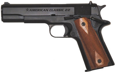 American Classic 1911 Classic Pistol AC22B, 22 Long Rifle, 5 in, Checkered Walnut Grip, Black Finish, 10 Rd