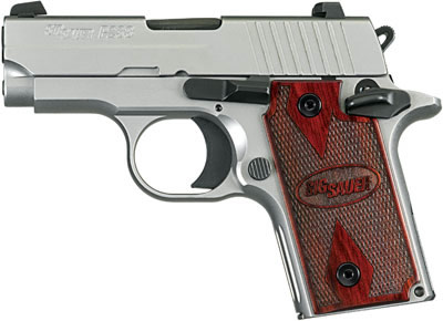 Sig P238 Pistol 238380HDW, 380 ACP, Pistol 2.7 in, Rosewood Grip, Stainless Steel Finish, Night Sights, 6 Rd