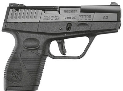 Taurus M709 G2 Slim Semi-Auto Pistol 1709031G2, 9mm, Black Grip, Blue Finish, 9 Rd