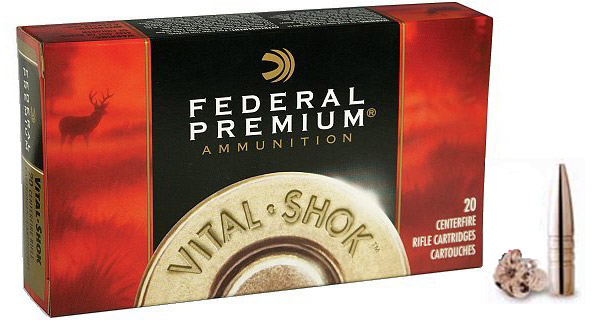 Federal Premium Vital-Shok Rifle Ammunition P2506H, 25-06 Remington, Barnes Triple Shock X-Bullet, 100 GR, 3210 fps, 20 Rd/bx