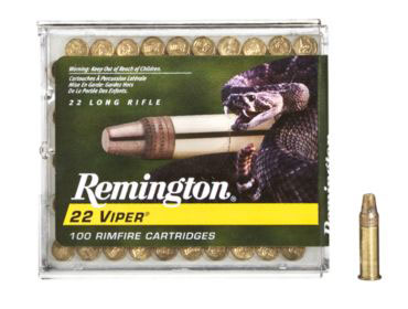 Remington Viper Hyper Velocity Rimfire Ammunition 1900, 22 Long Rifle, Truncated Cone Solid, 36 GR, 100 Rd/bx