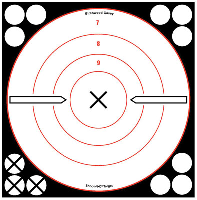 Birchwood Casey 34802 Shoot-N-C 8" White/Black Bull's-Eye X Targets6 Pack