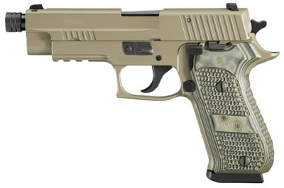 Sig P220 Scorpion Pistol 220R45SCPNTB, 45 ACP, 4.4 in Threaded, Hogue G10 Grip, Dark Earth Finish, Night Sights, 8 Rd