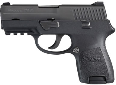 Sig P250 Sub-Compact Pistol 250SCR9BSS, 9mm, 3.6 in, Polymer Grip, Black Finish, Night Sights, 12 Rd