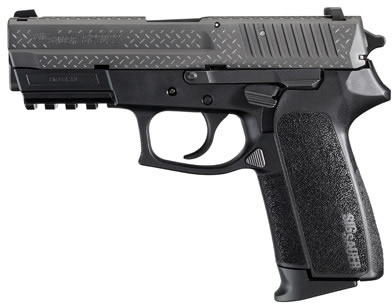 Sig SP2022 Diamond Plate Pistol E20229BDP, 9mm, 3.9 in, Polymer Grip, Black Finish, Night Sights, 15 Rd