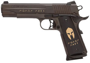 Sig 1911 Spartan Pistol 191145SPARTAN, 45 ACP, 5 in, Spartan Helmet Grip, Oil Rubbed Bronze Finish, Low Profile Sights