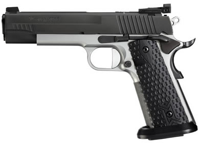 Sig 1911 Max Pistol 191145MAXM, 45 ACP, 5 in, Hogue G10 Grip, Two-Tone Finish, Adj Sights, 8 Rd